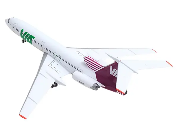 Tupolev TU-154M Commercial Aircraft "Air Via" (LZ-MIG) White with Red Tail 1/200 Diecast Model by Herpa #3