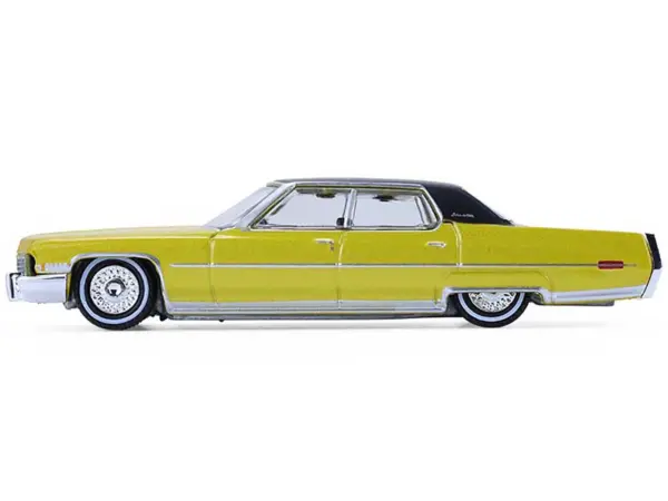 1971 Cadillac Sedan Deville Lowrider Gold Metallic with Black Top "California Lowriders" Series 7 1/64 Diecast Model Car by Greenlight #2