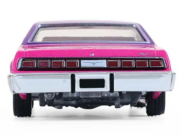 1975 Ford Thunderbird Lowrider Pink Metallic with Purple Top and Graphics with Purple Interior "California Lowriders" Series 7 1/64 Diecast Model Car by Greenlight #4