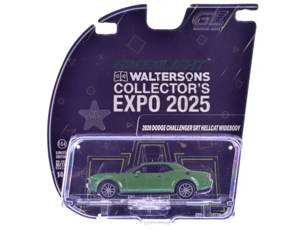 2020 Dodge Challenger SRT Hellcat Widebody F8 Green Metallic with Black Indiana Stripes "2025 Greenlight Waltersons Collector's Expo Exclusive" 1/64 Diecast Model Car by Greenlight #3
