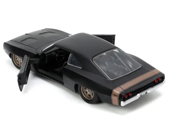 1968 Dodge Charger Widebody Matt Black with Bronze Tail Stripe "F9" (2021) Movie "Fast & Furious" Series 1/32 Diecast Model Car by Jada #5