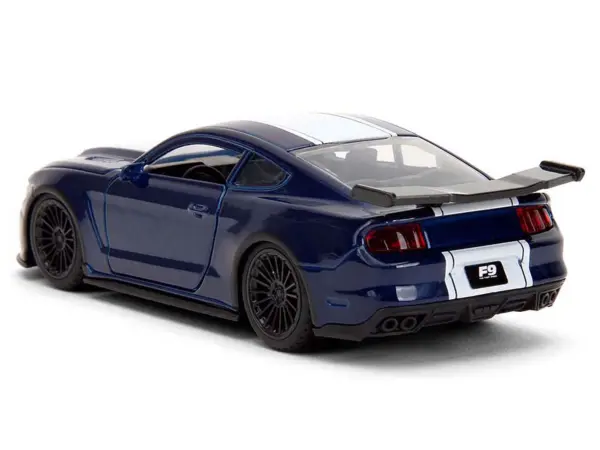 2016 Ford Mustang GT Dark Blue Metallic with White Stripe "F9" (2021) Movie "Fast & Furious" Series 1/32 Diecast Model Car by Jada #5