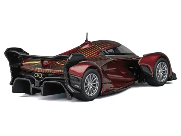 McLaren Solus GT Wine Red Metallic with Gold Stripes 1/64 Diecast Model Car by CM Model #4