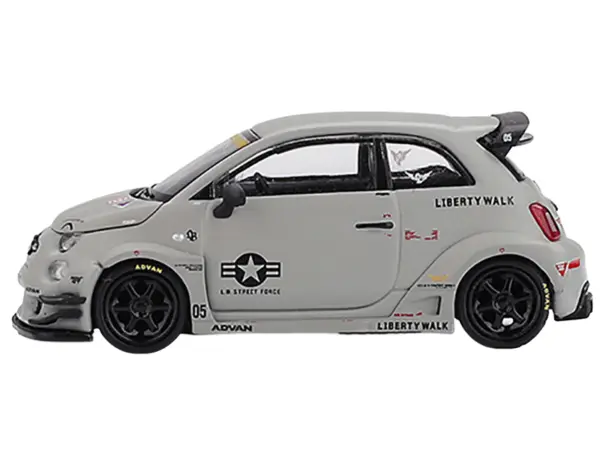 ABARTH 595 LB-Works x Abas Works "Fighters" Matt Gray Limited Edition 1/64 Diecast Model Car by Mini GT #2