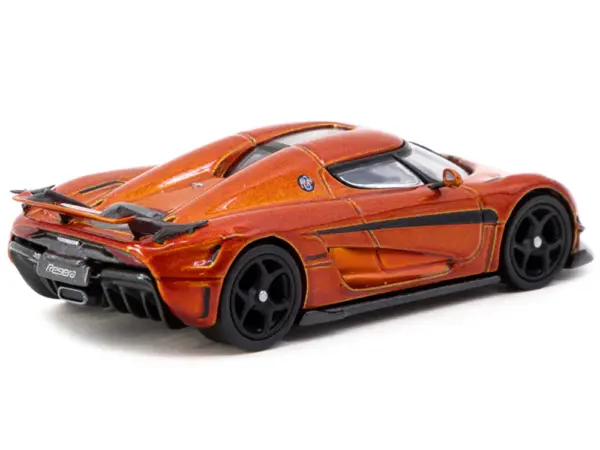 Koenigsegg Regera Orange Metallic with Black Stripes "Global64" Series 1/64 Diecast Model Car by Tarmac Works #2
