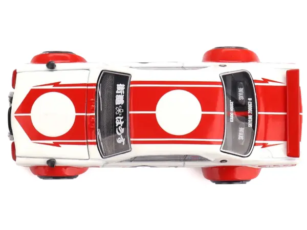 Nissan Skyline 2000GT-R (KPGC10) "Kaido Works V2" RHD (Right Hand Drive) White with Red Stripes (Designed by Jun Imai) "Kaido House" Special 1/64 Diecast Model Car by Mini GT #5