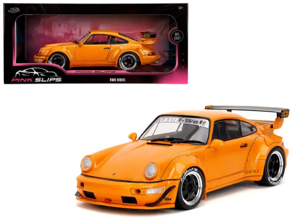 RWB Bodykit "Hibiki" Orange Metallic "Pink Slips" Series 1/18 Diecast Model Car by Jada #1
