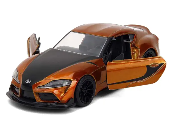 2020 Toyota Supra Orange Metallic with Black Stripes "F9" (2021) Movie "Fast & Furious" Series 1/32 Diecast Model Car by Jada #2