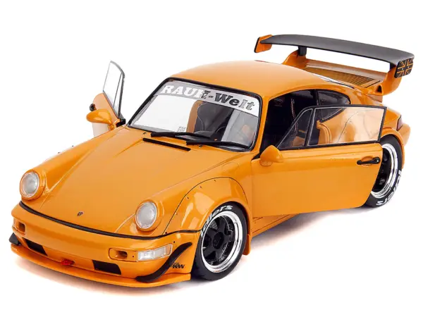 RWB Bodykit "Hibiki" Orange Metallic "Pink Slips" Series 1/18 Diecast Model Car by Jada #2