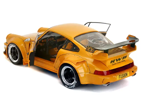 RWB Bodykit "Hibiki" Orange Metallic "Pink Slips" Series 1/18 Diecast Model Car by Jada #4