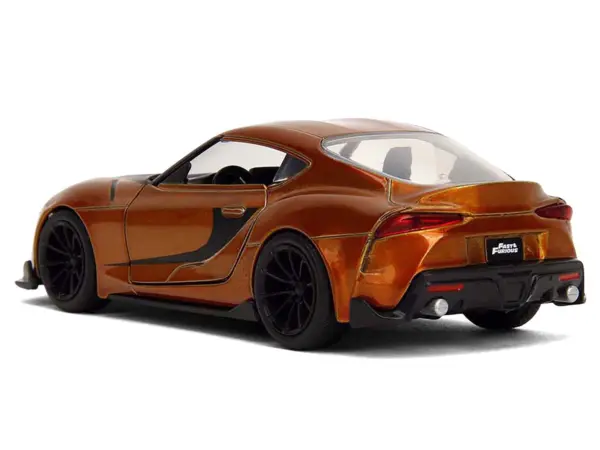 2020 Toyota Supra Orange Metallic with Black Stripes "F9" (2021) Movie "Fast & Furious" Series 1/32 Diecast Model Car by Jada #5