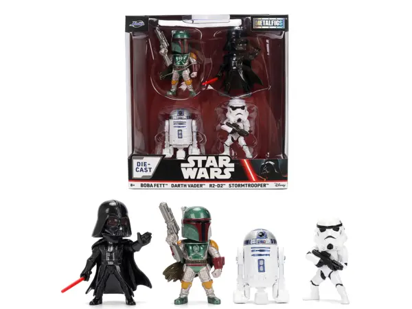 Set of 4 Diecast Figures "Star Wars" Movie Franchise "Metalfigs" Series Diecast Models by Jada #1