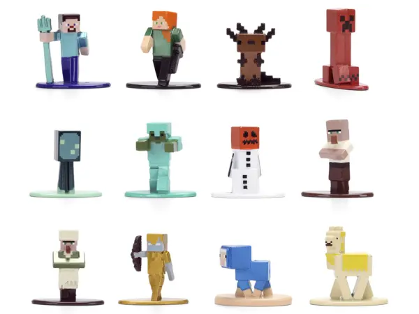 Set of 12 Diecast Figures "Minecraft" Video Game "Nano Metalfigs" Series Diecast Models by Jada #2