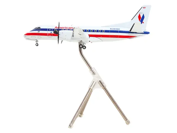 Saab 340B Commercial Aircraft "American Eagle" (N389AE) White with Red and Blue Stripes "Gemini 200" Series 1/200 Diecast Model Airplane by GeminiJets #2