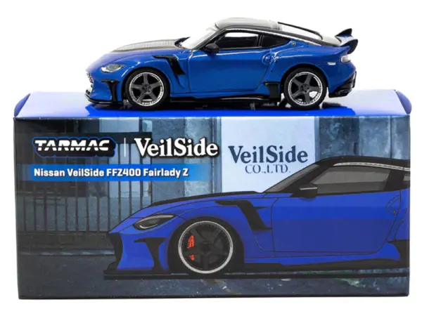 Nissan VeilSide FFZ400 Fairlady Z RHD (Right Hand Drive) Blue Metallic with Black Top "Global64" Series 1/64 Diecast Model by Tarmac Works #3