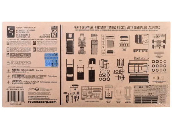 Skill 2 Model Kit Indy Drag Combo Chevrolet II Wagon and Funny Car with Trailer 3 in 1 Set 1/25 Scale Model by AMT #4
