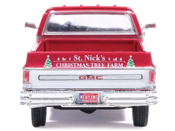 1976 GMC Sierra Grande K2500 Wideside Pickup Truck "St. Nick's Christmas Tree Farm" Red with White Sides "Christmas Limited Edition" 1/64 Diecast Model Car by IXO Models #4