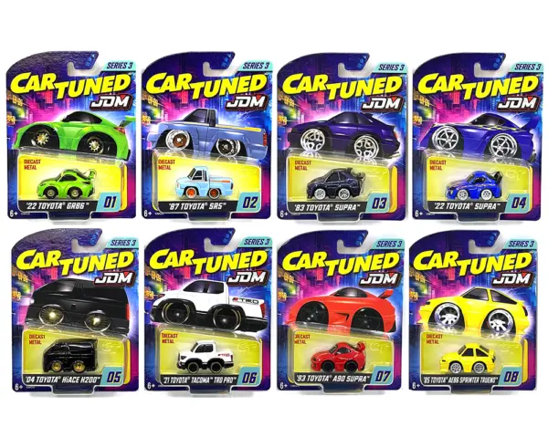 JDM Tuners Series 3 Set of 8 Pieces Diecast Model Cars by CarTuned #1
