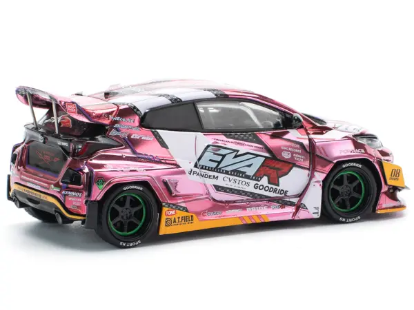 Toyota Goodride GR Yaris RHD (Right Hand Drive) "EVA RT Production Model-08" Pink Metallic with Graphics 1/64 Diecast Model Car by Pop Race #4