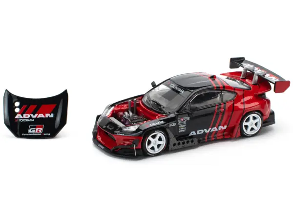 Toyota Pandem GR86 "Advan" Black and Red with Graphics 1/64 Diecast Model Car by Pop Race #2