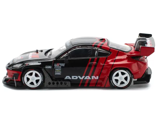Toyota Pandem GR86 "Advan" Black and Red with Graphics 1/64 Diecast Model Car by Pop Race #3