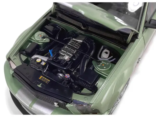2007 Ford Shelby GT500 Lime Green Metallic with Silver Stripes "Shelby Collectibles" Series 1/18 Diecast Model Car by ACME #3