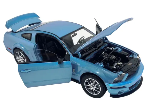 2007 Ford Shelby GT500 Windveil Blue Metallic "Shelby Collectibles" Series 1/18 Diecast Model Car by ACME #2