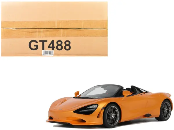 2024 McLaren 750S Spider Orange Metallic 1/18 Model Car by GT Spirit #1