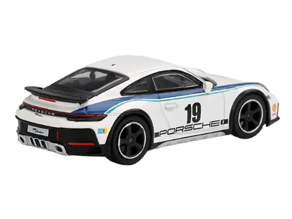 Porsche 911 Dakar #19 "Rally 1974" Tribute Livery White with Blue Stripes Limited Edition 1/64 Diecast Model Car by Mini GT #3