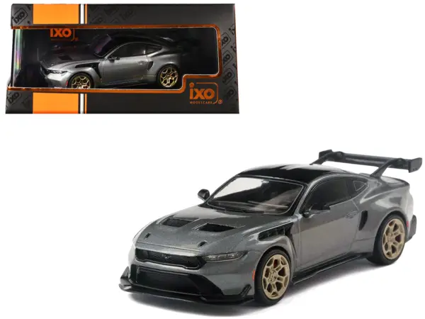 2025 Ford Mustang GTD Gray Metallic with Black Top 1/43 Diecast Model by IXO Models #1