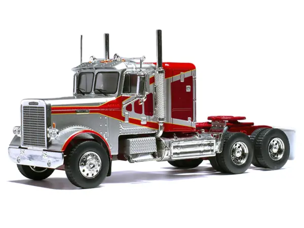 1977 Freightliner FLC 120 64 T Truck Tractor Red and Silver Metallic 1/43 Diecast Model by IXO Models #3