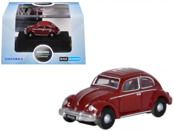 Volkswagen Beetle Ruby Red 1/148 (N) Scale Diecast Model Car by Oxford Diecast #1