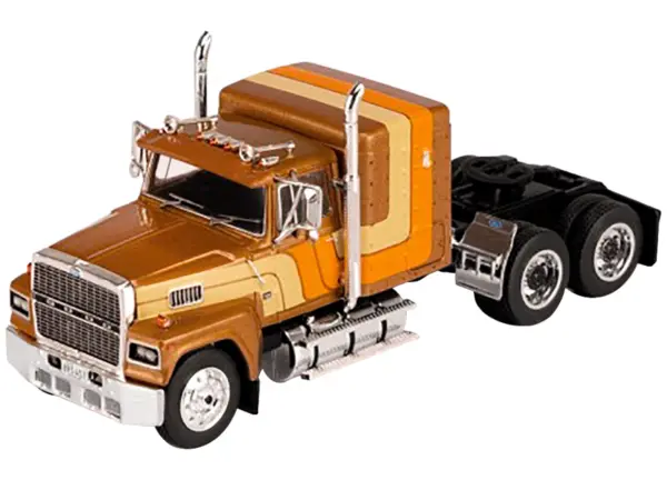 1978 Ford LTL 9000 Truck Tractor Brown with Stripes 1/64 Diecast Model by IXO Models #2