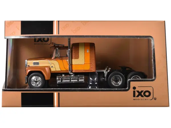 1978 Ford LTL 9000 Truck Tractor Brown with Stripes 1/64 Diecast Model by IXO Models #3