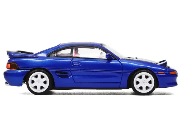 Toyota MR2 W20 RHD (Right Hand Drive) Blue Metallic with Carbon Hood 1/64 Diecast Model Car by Die Cast Team #2
