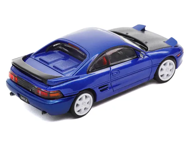Toyota MR2 W20 RHD (Right Hand Drive) Blue Metallic with Carbon Hood 1/64 Diecast Model Car by Die Cast Team #3