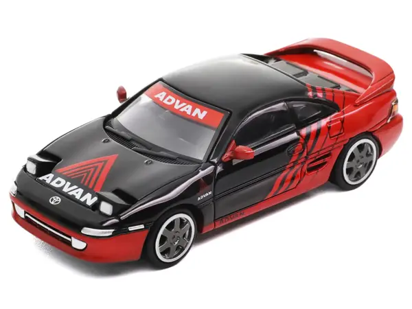 Toyota MR2 W20 RHD (Right Hand Drive) "Advan" Black and Red 1/64 Diecast Model Car by Die Cast Team #2