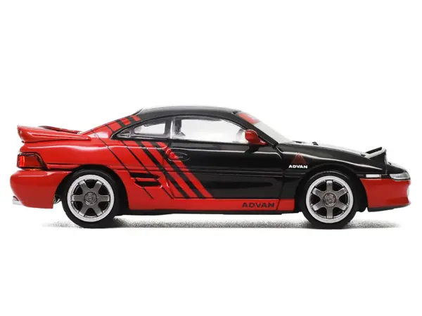 Toyota MR2 W20 RHD (Right Hand Drive) "Advan" Black and Red 1/64 Diecast Model Car by Die Cast Team #3