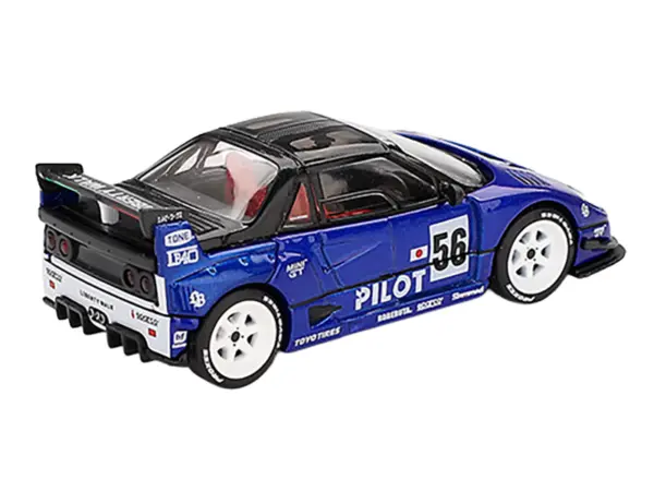 Mazda AZ-1 Liberty Walk LB40 RHD (Right Hand Drive) #56 "PILOT" Blue Metallic with Black Top Limited Edition 1/64 Diecast Model Car by Mini GT #3
