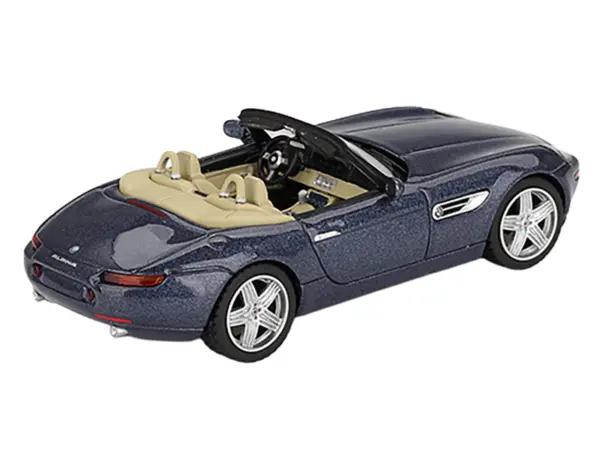 BMW Z8 Alpina Roadster Alpine Blue Metallic Limited Edition 1/64 Diecast Model Car by Mini GT #3