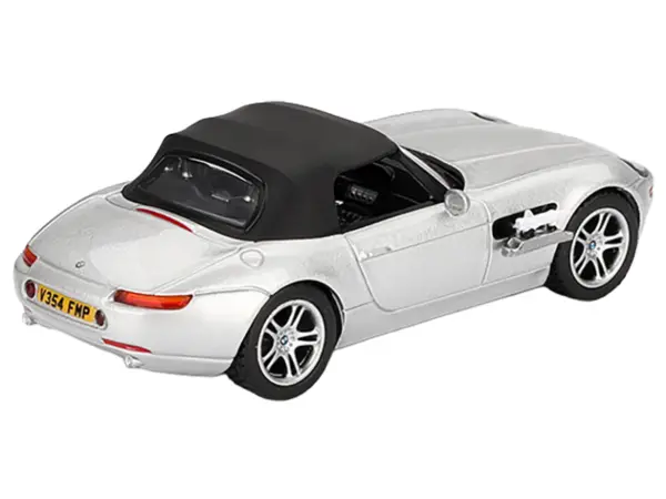 BMW Z8 Silver Metallic with Black Soft Top 007 James Bond "The World Is Not Enough" (1999) Movie Limited Edition 1/64 Diecast Model Car by Mini GT #3