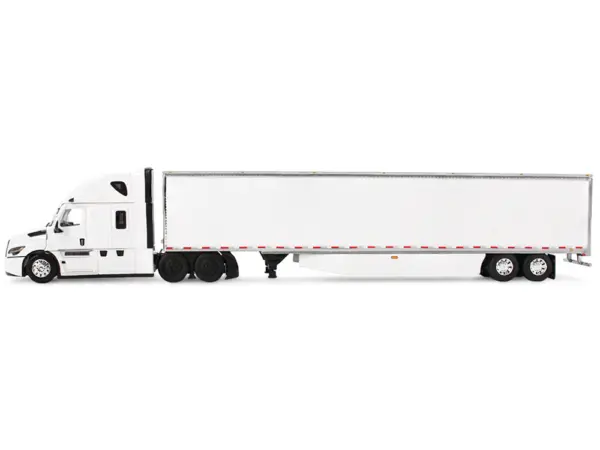 Freightliner Fifth Generation Cascadia Raised Roof Sleeper & 53' Utility Trailer with Skirts White 1/64 Diecast Model by DCP/First Gear #4