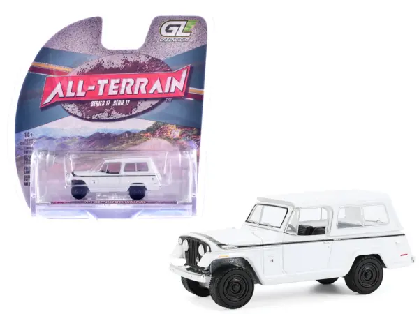 1971 Jeep Jeepster Commando White with Black Stripes "All Terrain" Series 17 1/64 Diecast Model Car by Greenlight #1