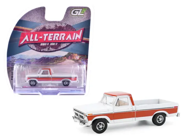 1977 Ford F-150 Ranger XLT Pickup Truck Orange and White "All Terrain" Series 17 1/64 Diecast Model Car by Greenlight #1