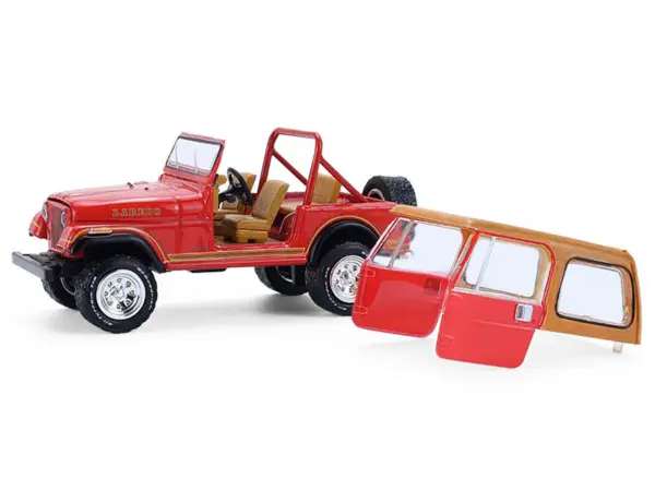 1980 Jeep CJ-7 Laredo Red with Tan Top "All Terrain" Series 17 1/64 Diecast Model Car by Greenlight #2