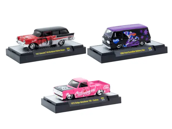 "Sodas" Set of 3 pieces Release 59 Limited Edition to 9600 pieces Worldwide 1/64 Diecast Model Cars by M2 Machines #2
