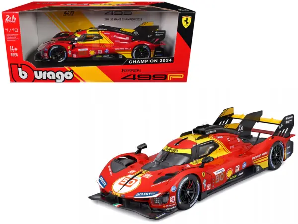 Ferrari 499P #50 Antonio Fuoco - Miguel Molina - Nicklas Nielsen "Ferrari AF Corse" Winner "24 Hours of Le Mans" (2024) "Racing" Series 1/18 Diecast Model Car by Bburago #1