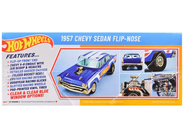 Skill 2 Model Kit 1957 Chevrolet Sedan Flip-Nose "Hot Wheels" 1/25 Scale Model by MPC #2