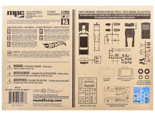 Skill 2 Model Kit 1957 Chevrolet Sedan Flip-Nose "Hot Wheels" 1/25 Scale Model by MPC #4