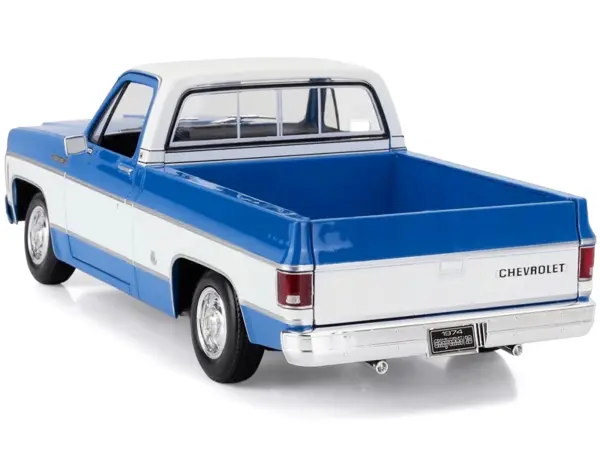 1974 Chevrolet C10 Cheyenne Super Pickup Truck Blue and White "Special Edition" Series 1/18 Diecast Model Car by Maisto #5